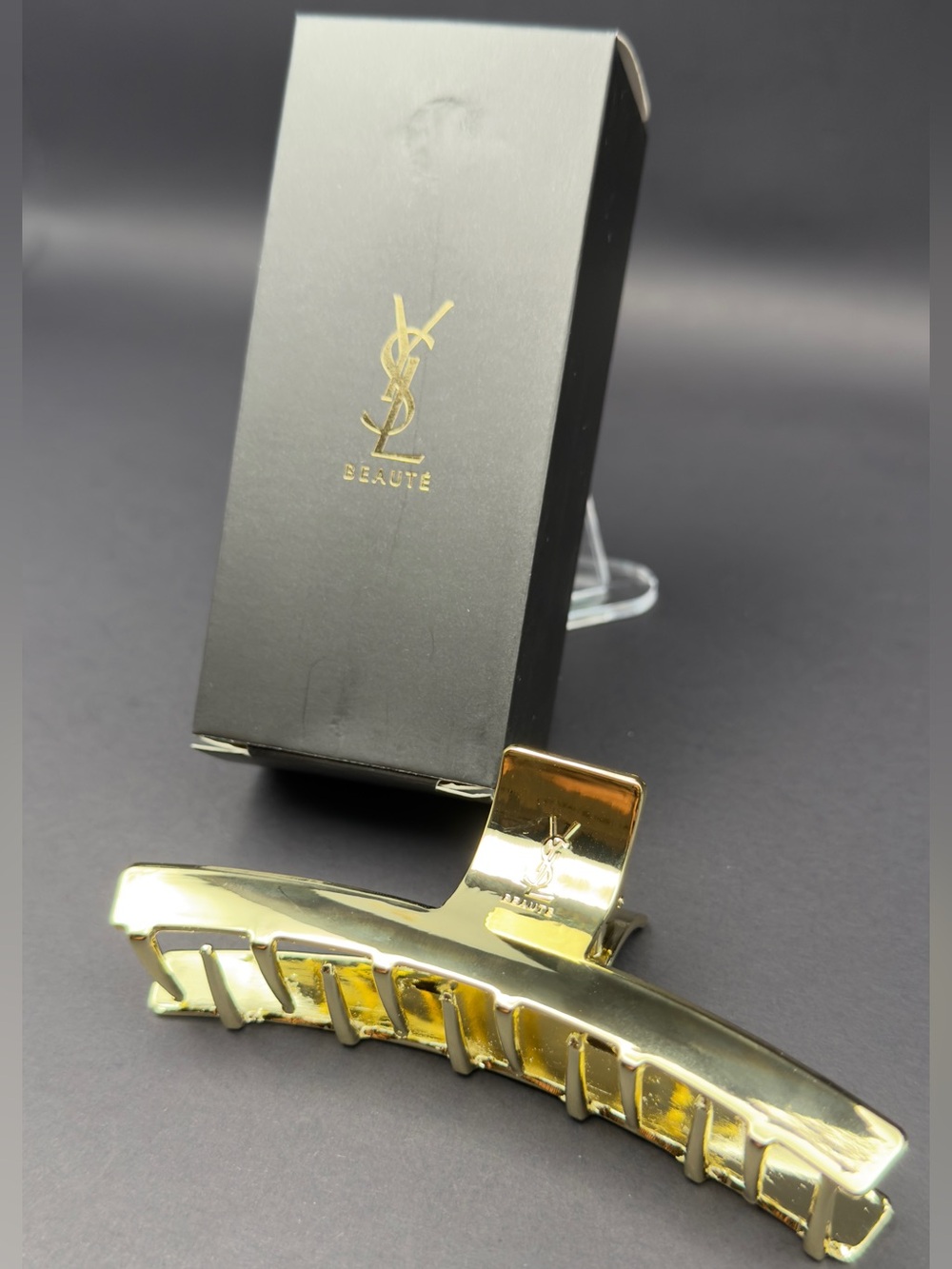 YSL Beaute Gold-Tone Metal Hair Claw Clip